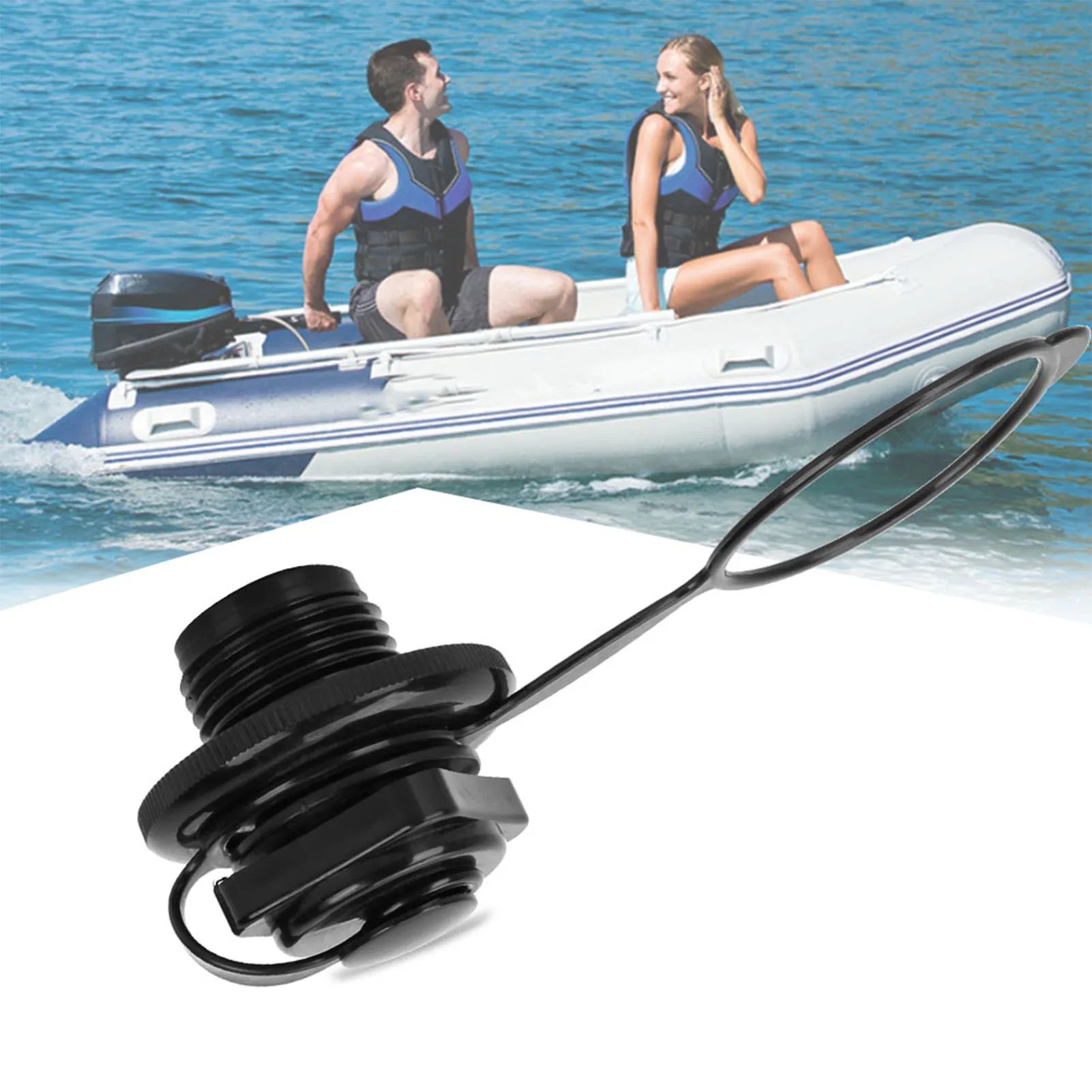 Fishing Boat Trailer - 23.9mm Black Plastic Inflatable Fishing Boat