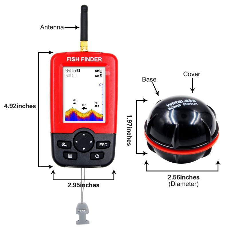 Display Portable fish finder e - Fishing Boat Depth Finder avaliação e preço