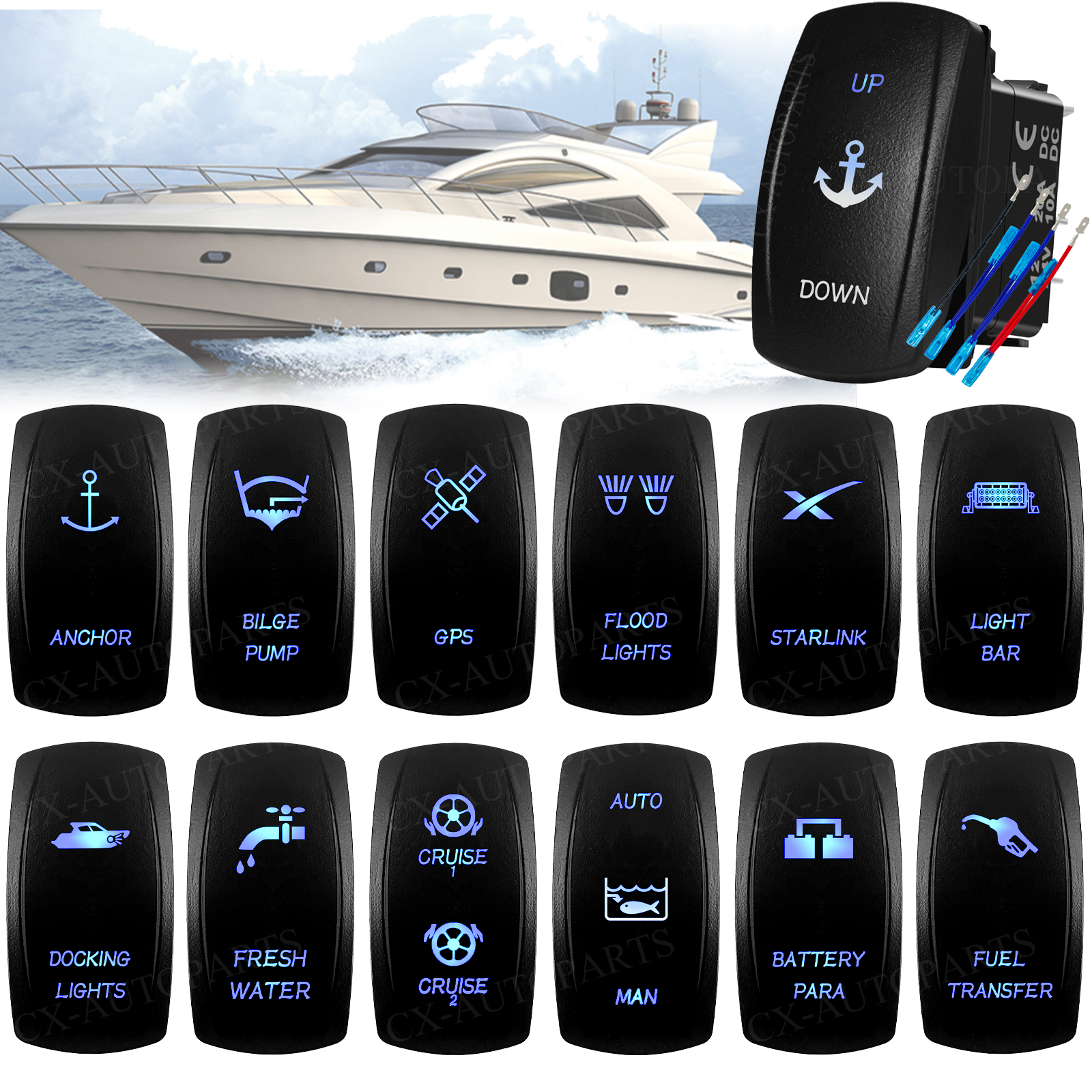 Marine Grade IP66 Rocker Switc - Fishing Boat Anchor avaliação e preço