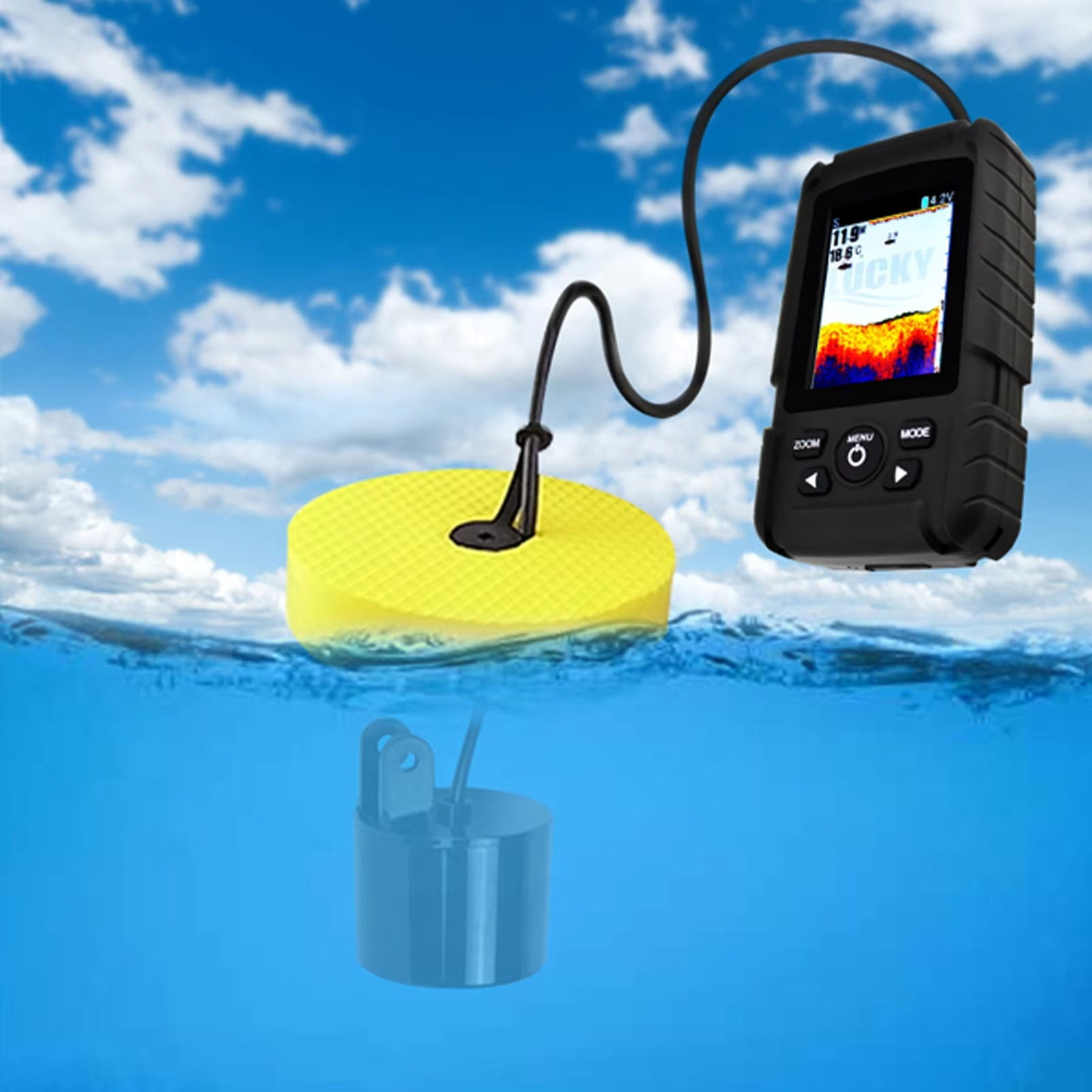 2-in-1 Wireless & Wired Fish F - Fishing Boat Depth Finder avaliação e preço