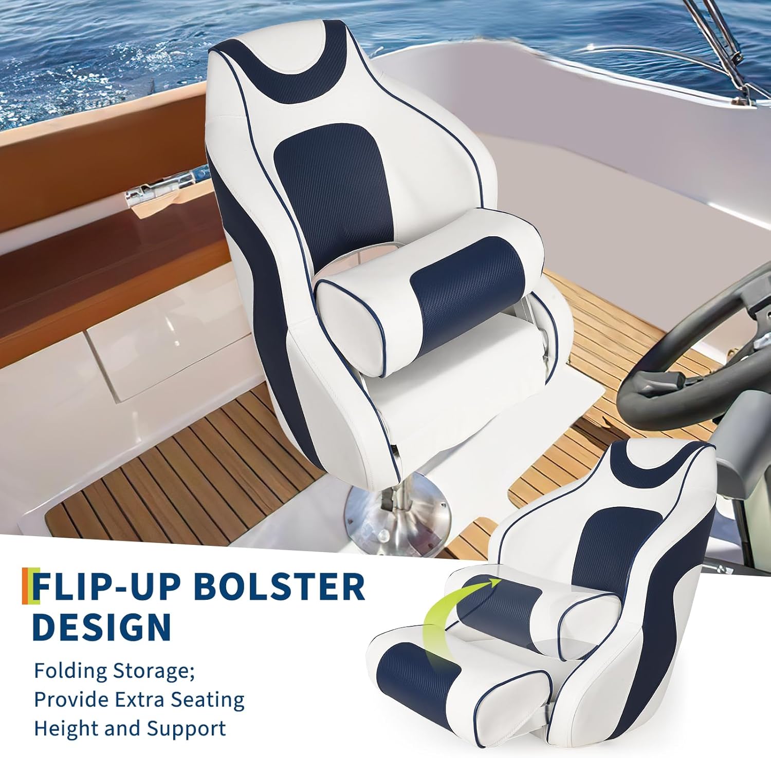 High Back Boat Seat with Flip- - Fishing Boat Seat avaliação e preço