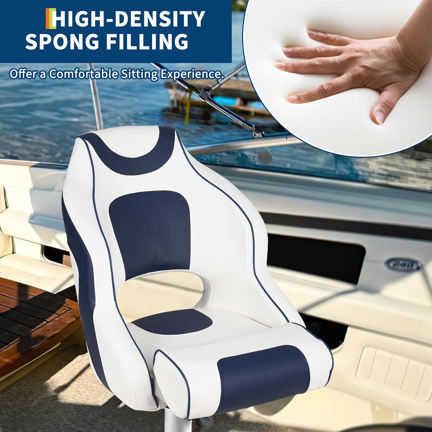High Back Boat Seat with Flip- - Fishing Boat Seat avaliação e preço