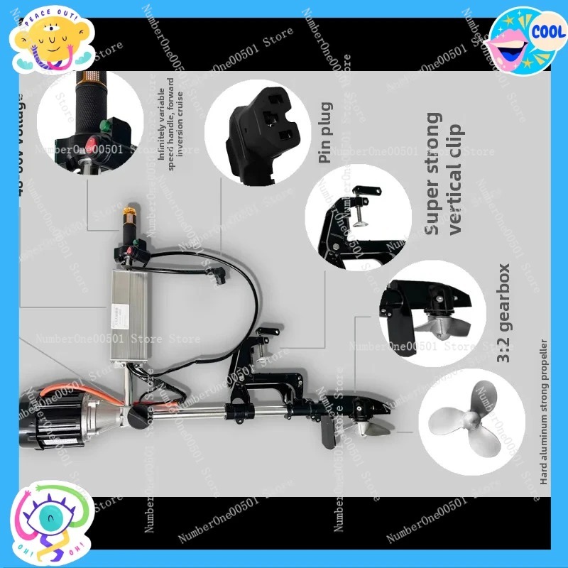12V 24V 48V 60V 72V Brushless  - Fishing Boat Trolling Motor avaliação e preço