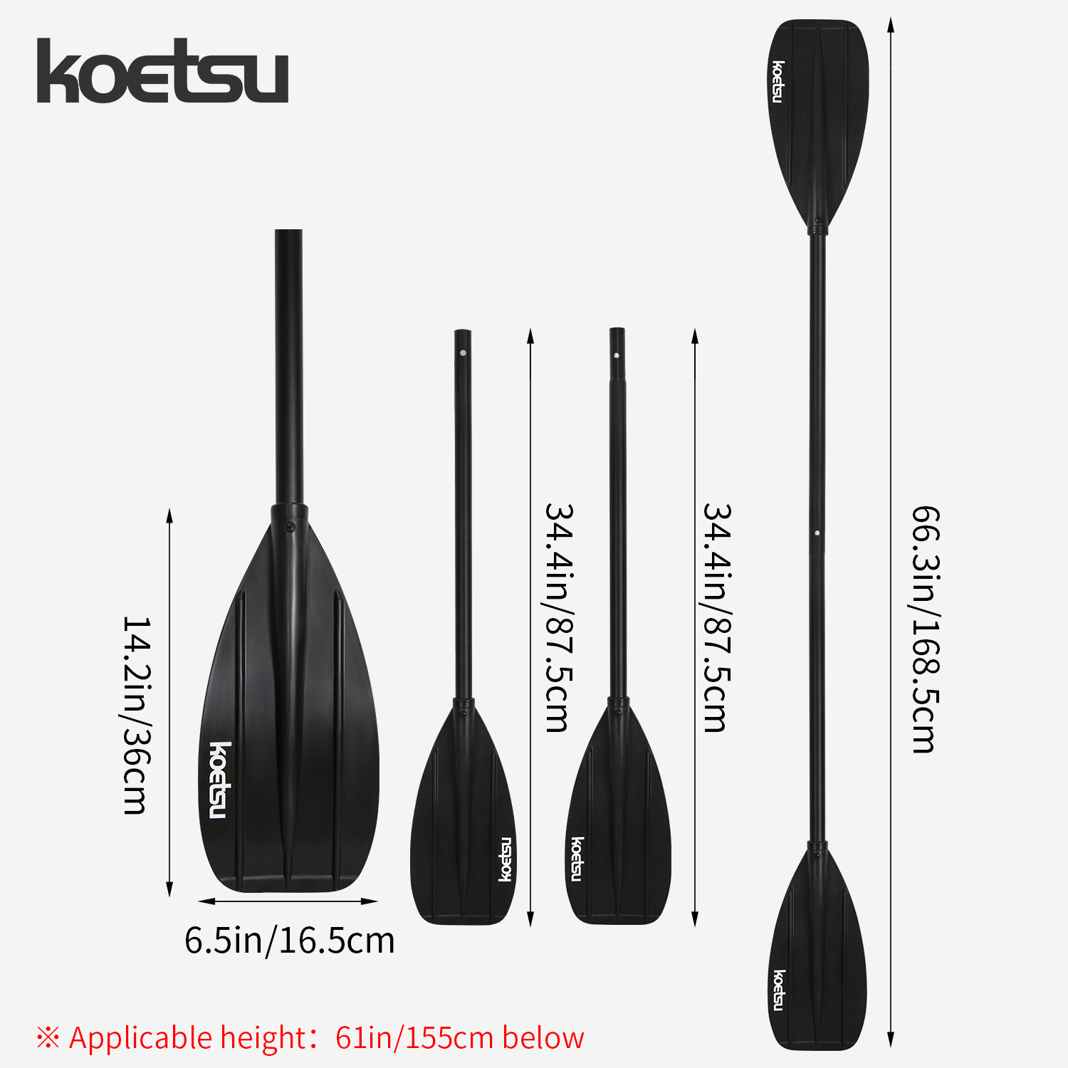 KOETSU Aluminum Alloy Double-H - Fishing Boat Paddle avaliação e preço