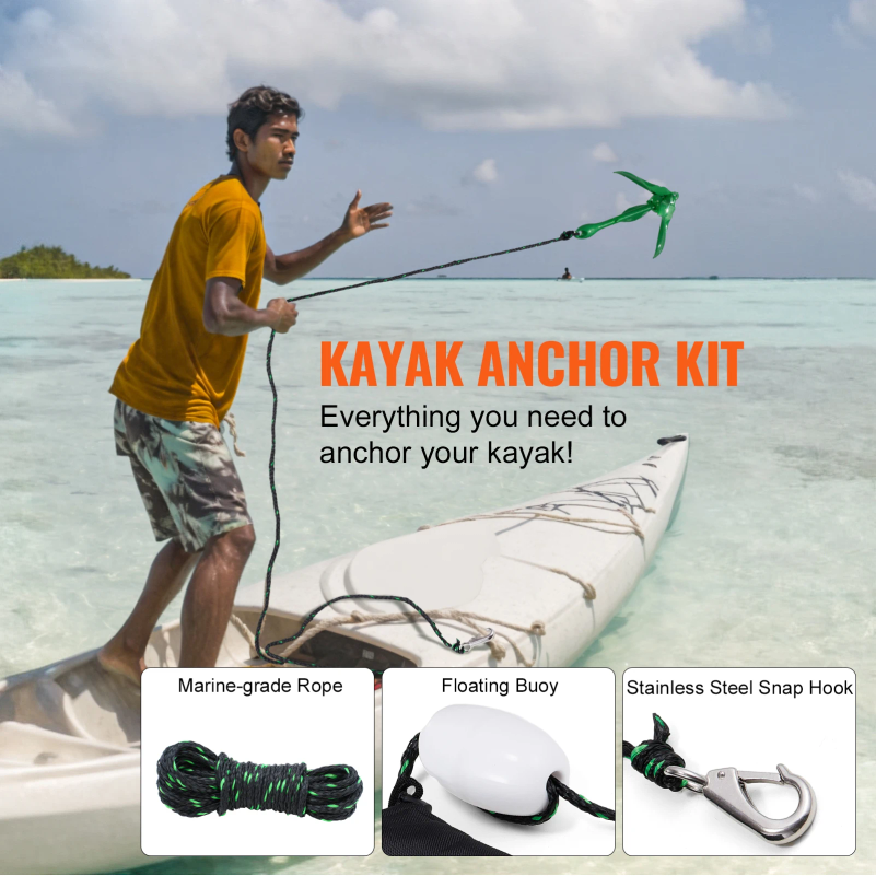Kayak Anchor Kit 3.5 lb Paddle - Fishing Boat Anchor avaliação e preço