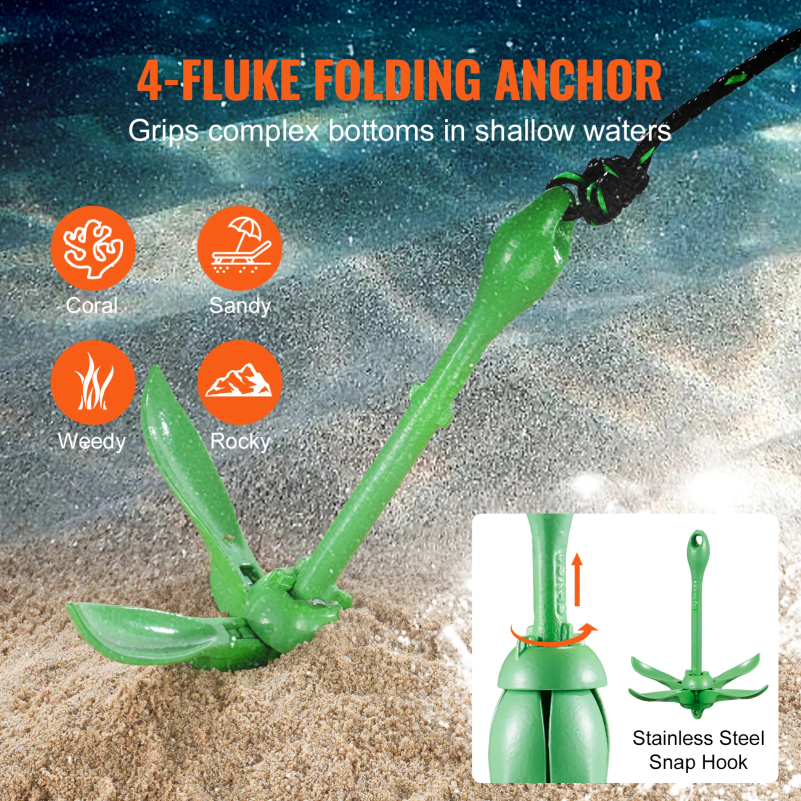 Kayak Anchor Kit 3.5 lb Paddle - Fishing Boat Anchor avaliação e preço