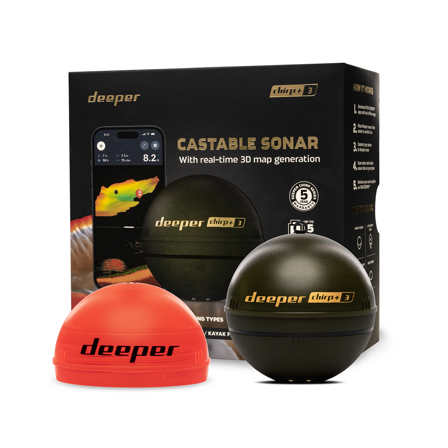 Deeper Smart Sonar Chirp+3 Fis - Fishing Boat Gps avaliação e preço