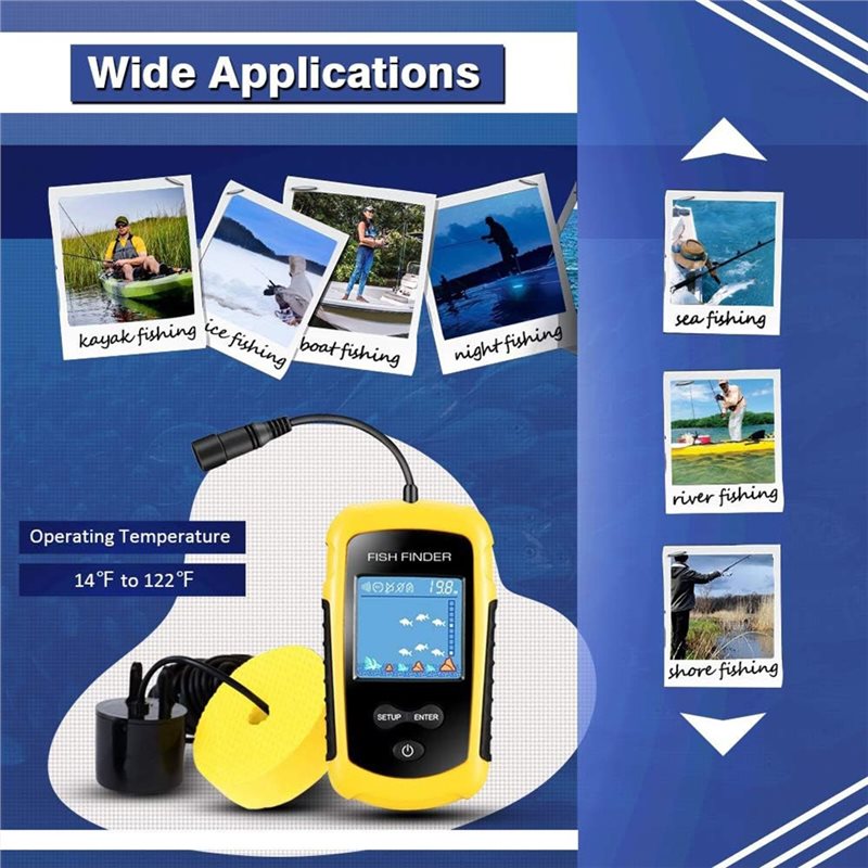 ABUE-Kayak Portable Fish Depth - Fishing Boat Depth Finder avaliação e preço