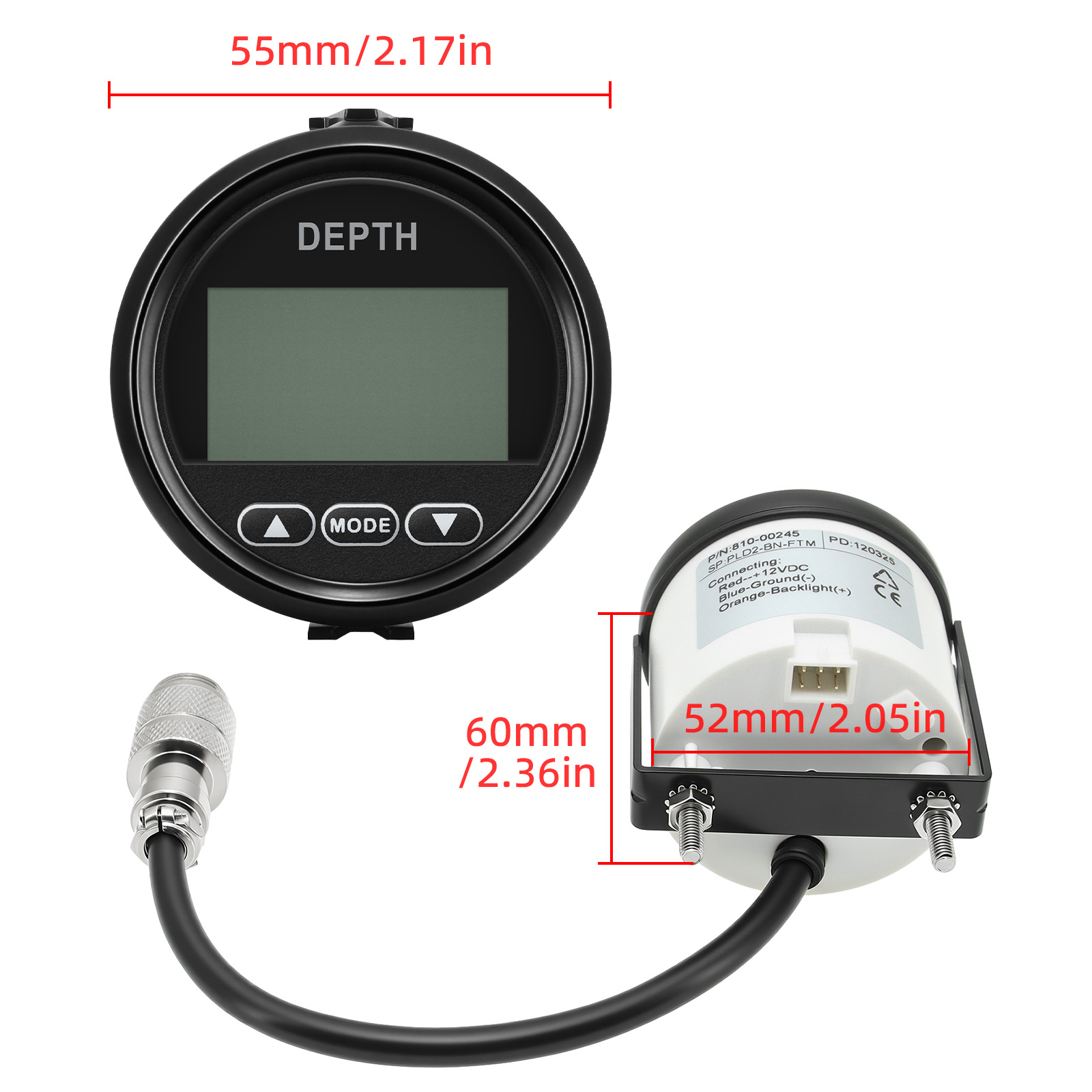 New Depth Detector 52mm/2in Ma - Fishing Boat Gps avaliação e preço