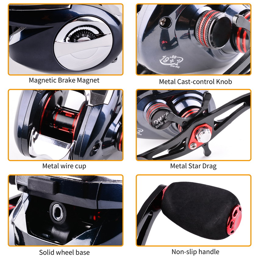 8.0:1 19+1BB Fishing Reel Left - Fishing Boat Steering Wheel avaliação e preço