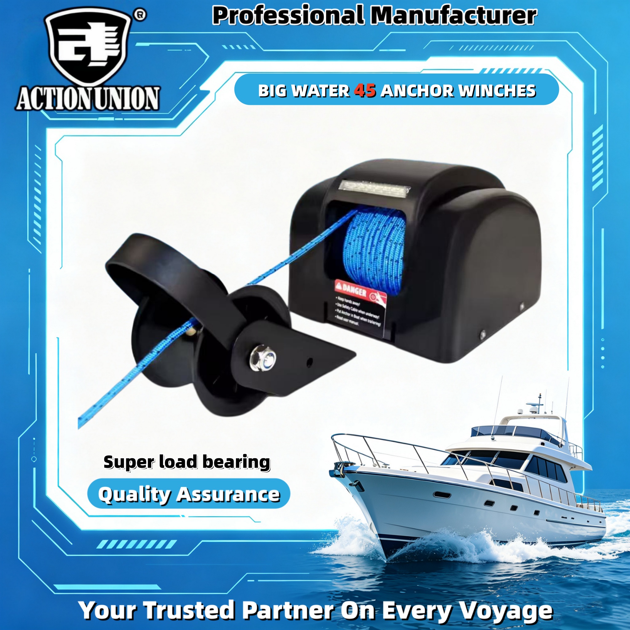 Electric anchor winch 12V, sui - Fishing Boat Steering Wheel avaliação e preço