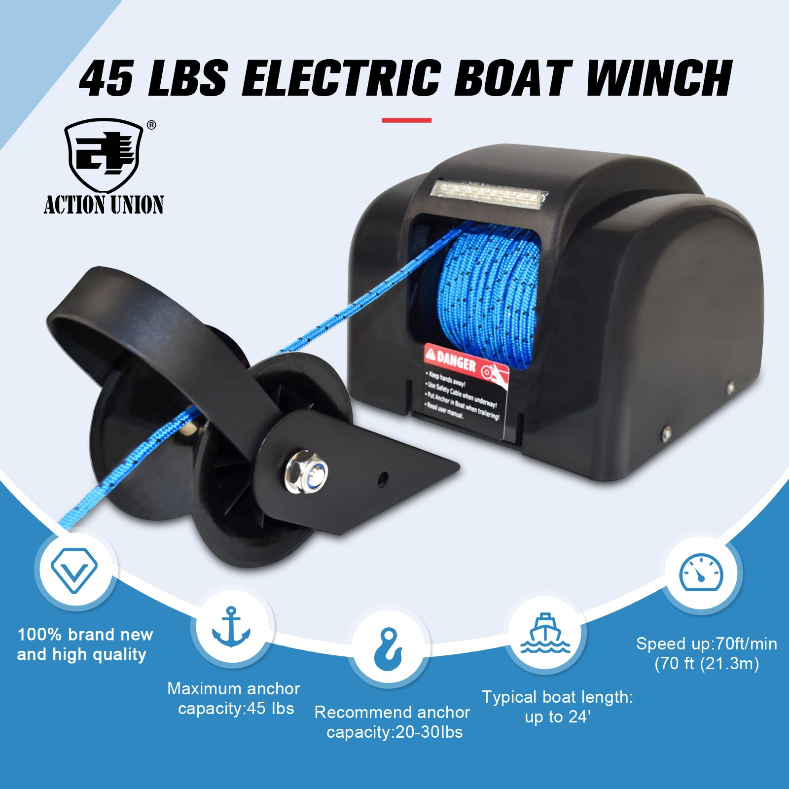 Electric anchor winch 12V, sui - Fishing Boat Steering Wheel avaliação e preço
