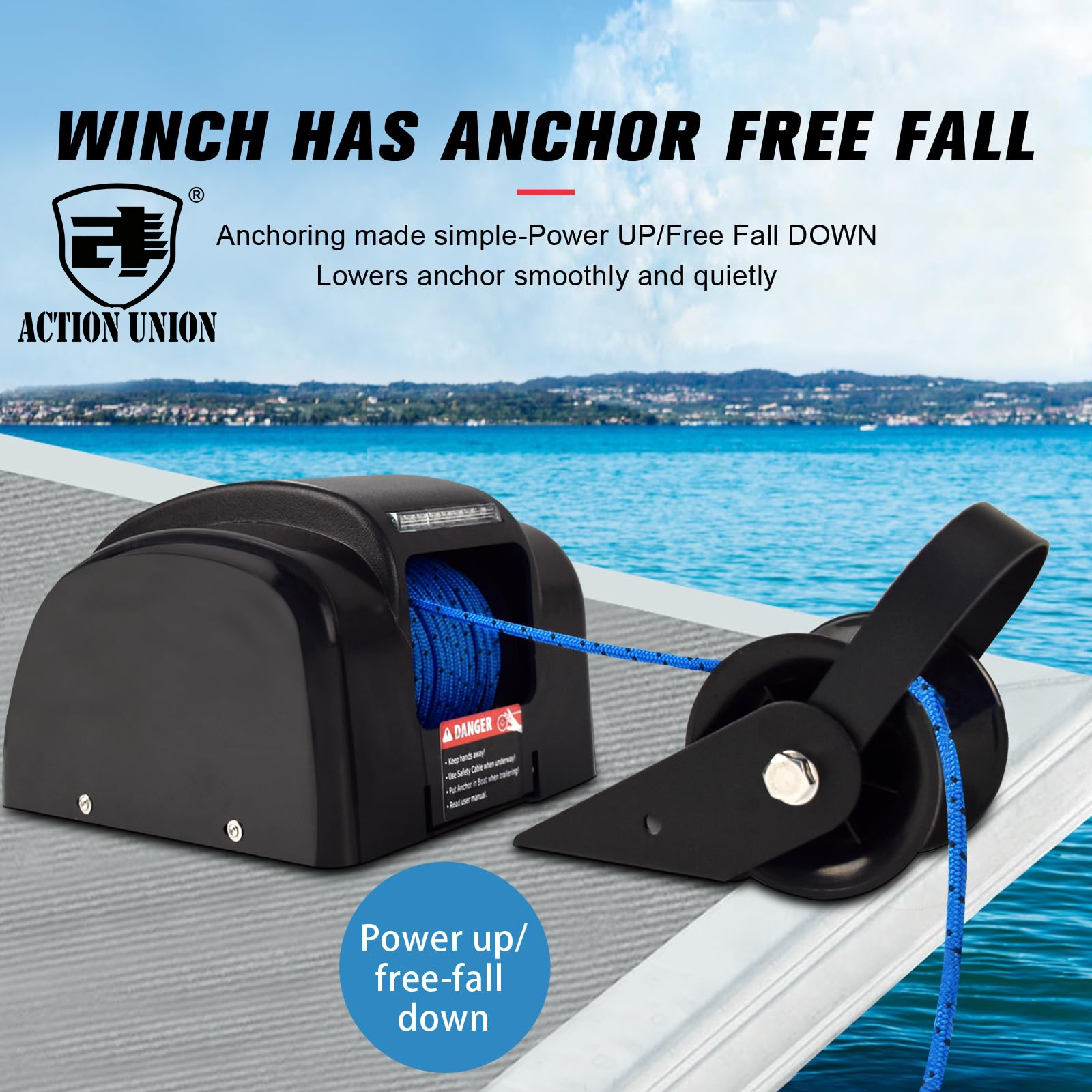 Electric anchor winch 12V, sui - Fishing Boat Steering Wheel avaliação e preço