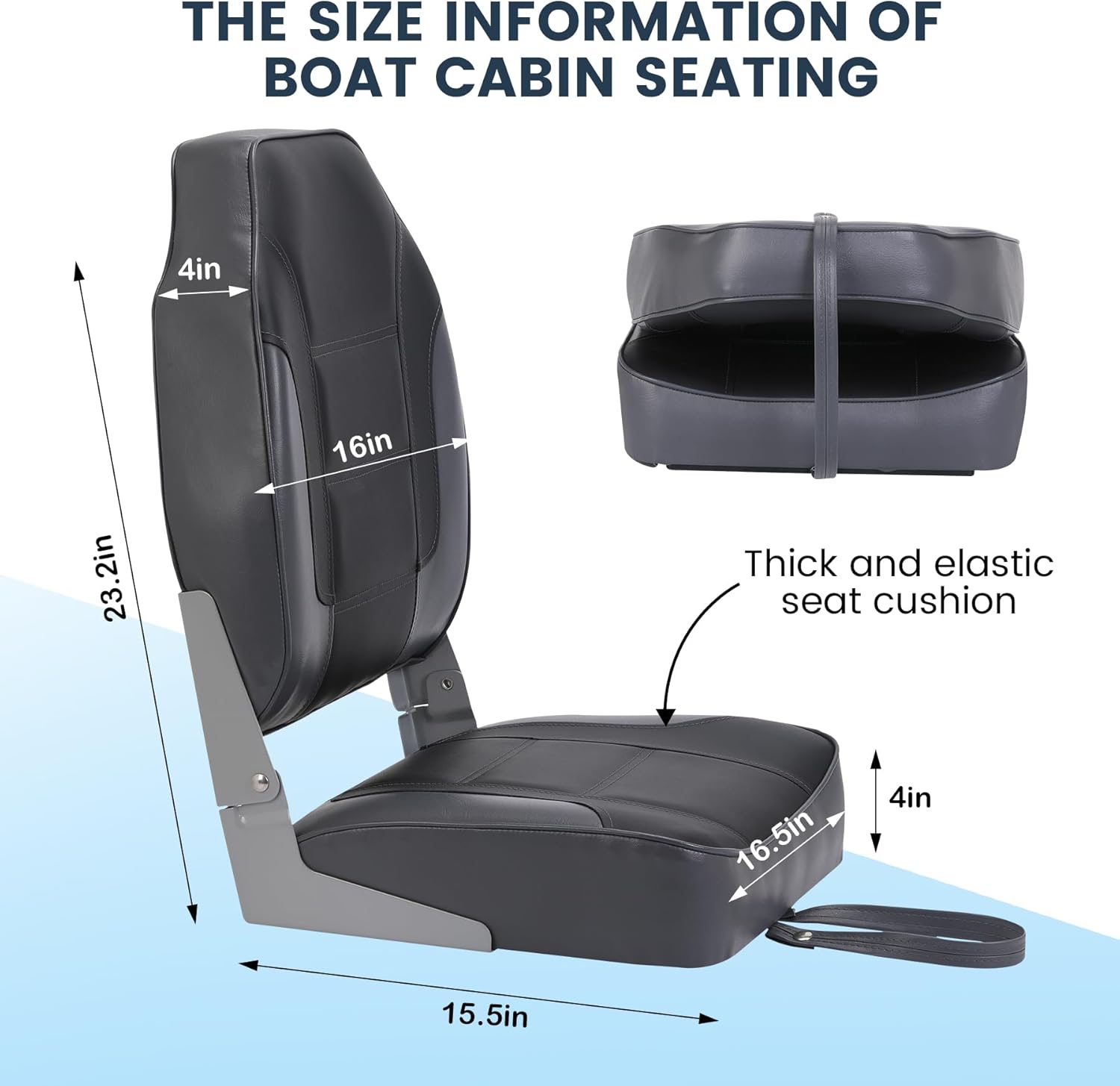 2 Pack Folding Boat Seats, Hig - Fishing Boat Seat avaliação e preço