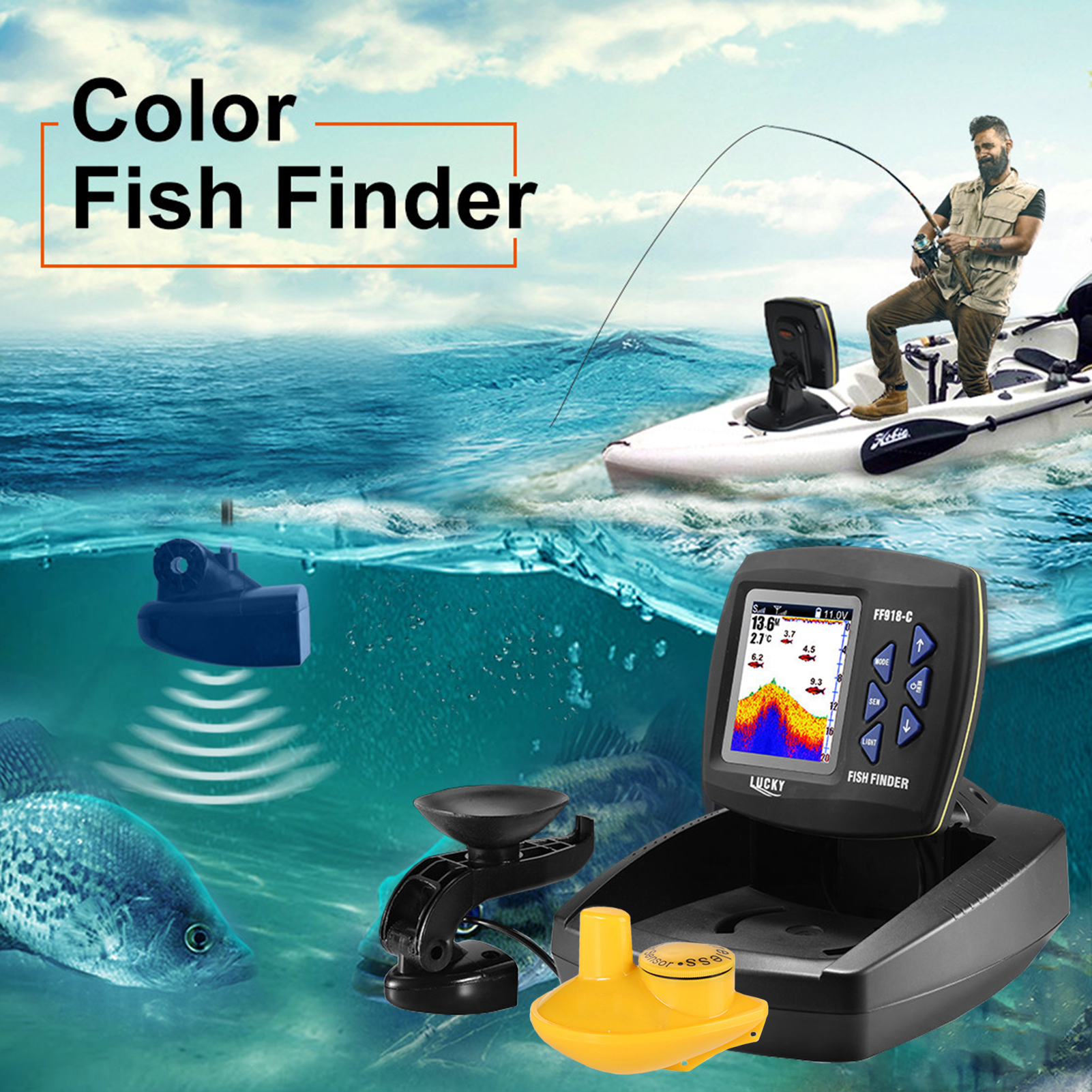 Portable Fish Finder Wireless  - Fishing Boat Depth Finder avaliação e preço