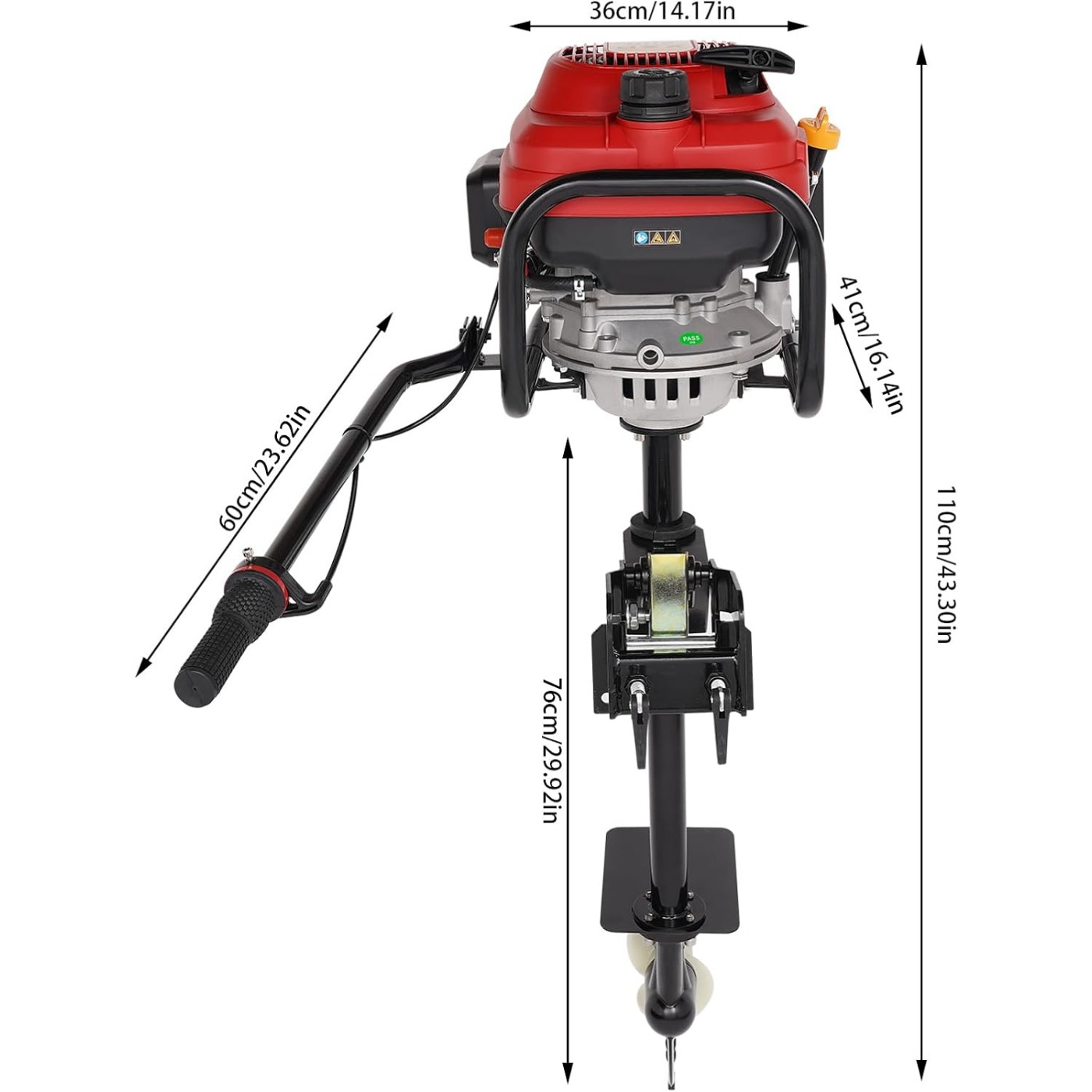 4-Stroke 6HP/7.5HP Gas Powered - Fishing Boat Outboard Motor avaliação e preço