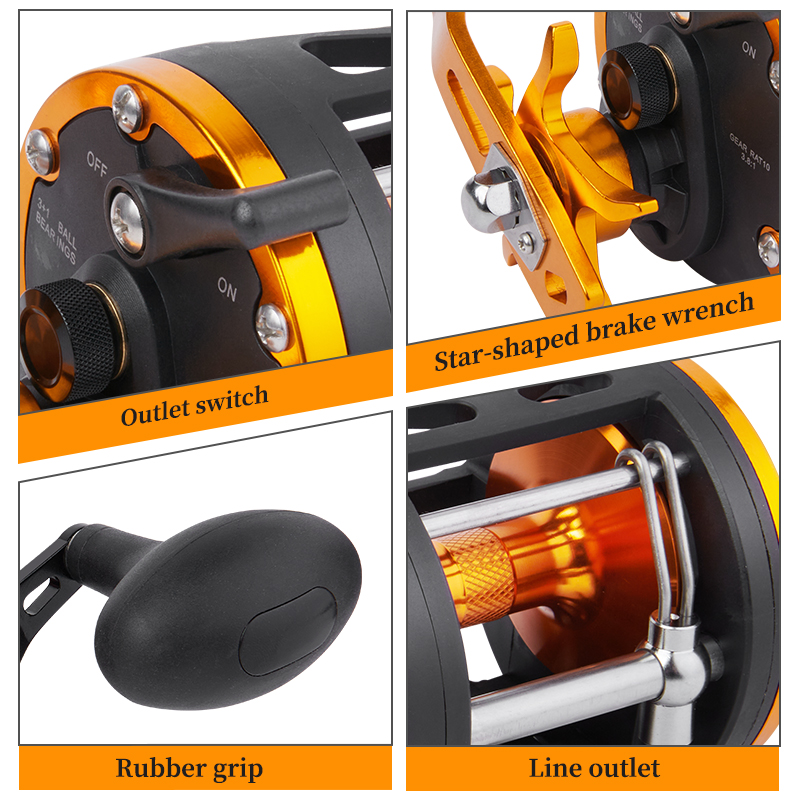 BILLINGS Trolling Drum Reel 33 - Fishing Boat Steering Wheel avaliação e preço
