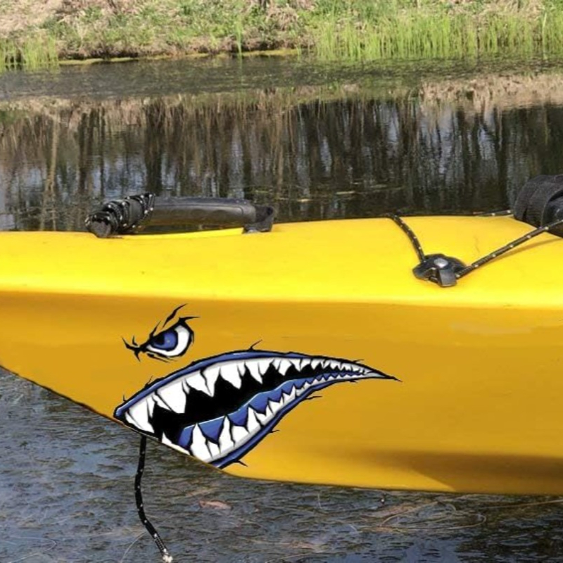 2PCS Shark Teeth Mouth Boat St - Fishing Boat Oar avaliação e preço