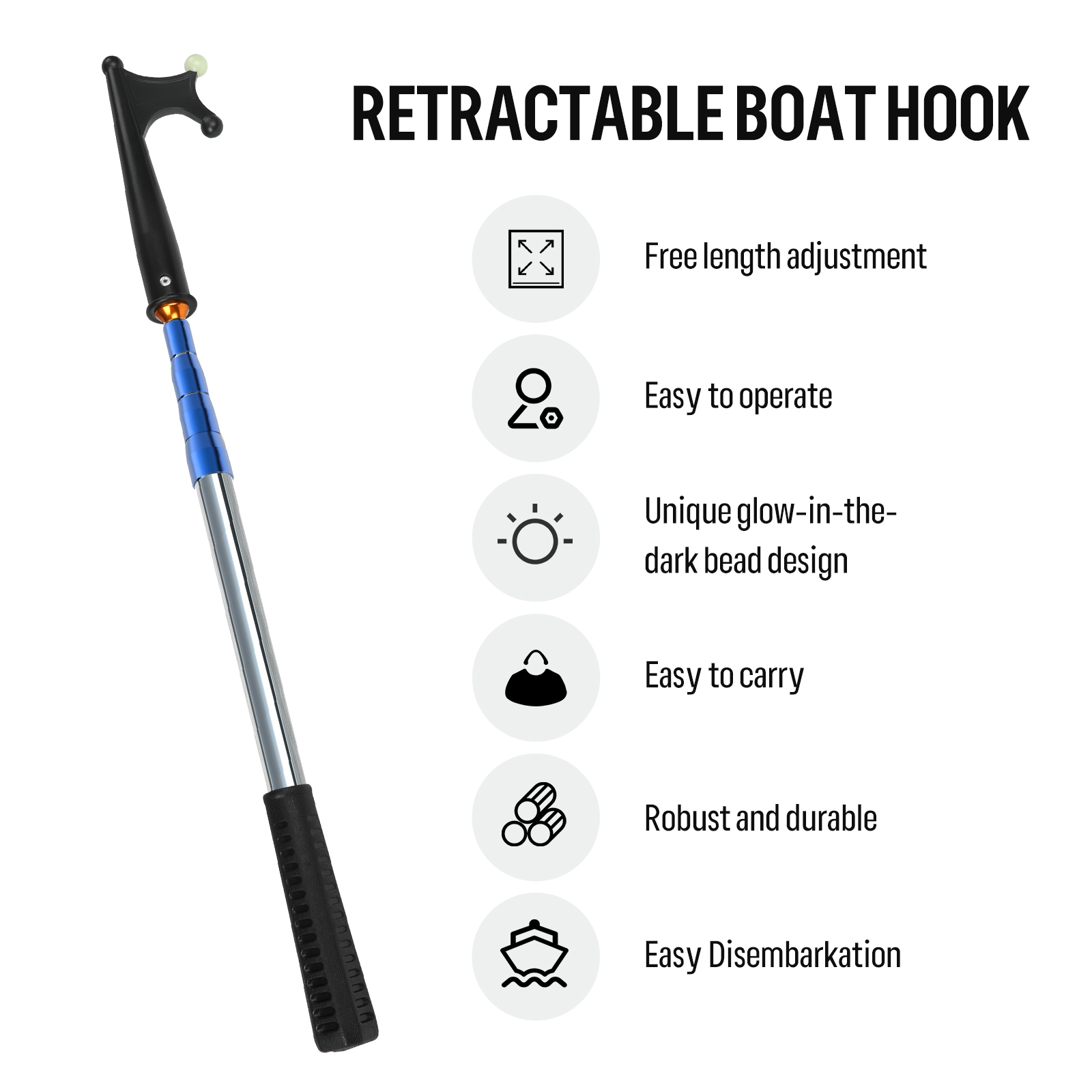 SANLIKE Telescoping Boat Hooks - Fishing Boat Oar avaliação e preço