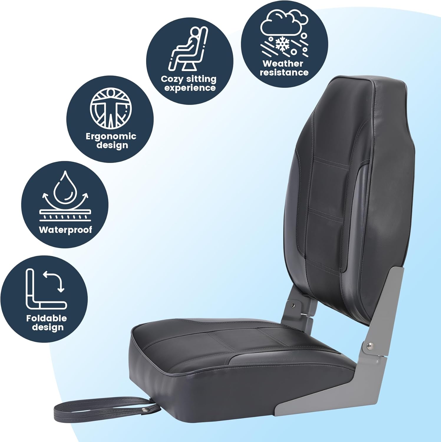 2 Pack Folding Boat Seats, Hig - Fishing Boat Seat avaliação e preço