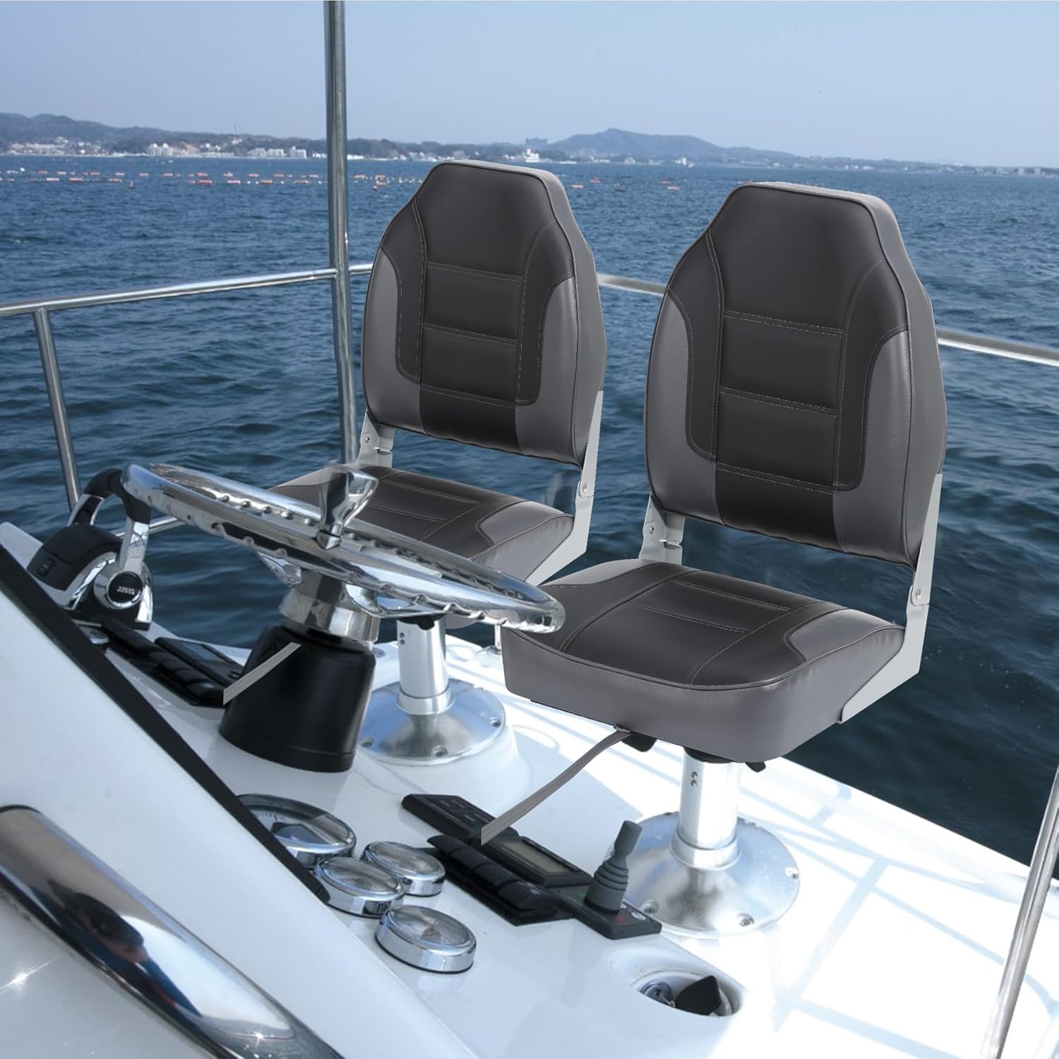 2 Pack Folding Boat Seats, Hig - Fishing Boat Seat avaliação e preço
