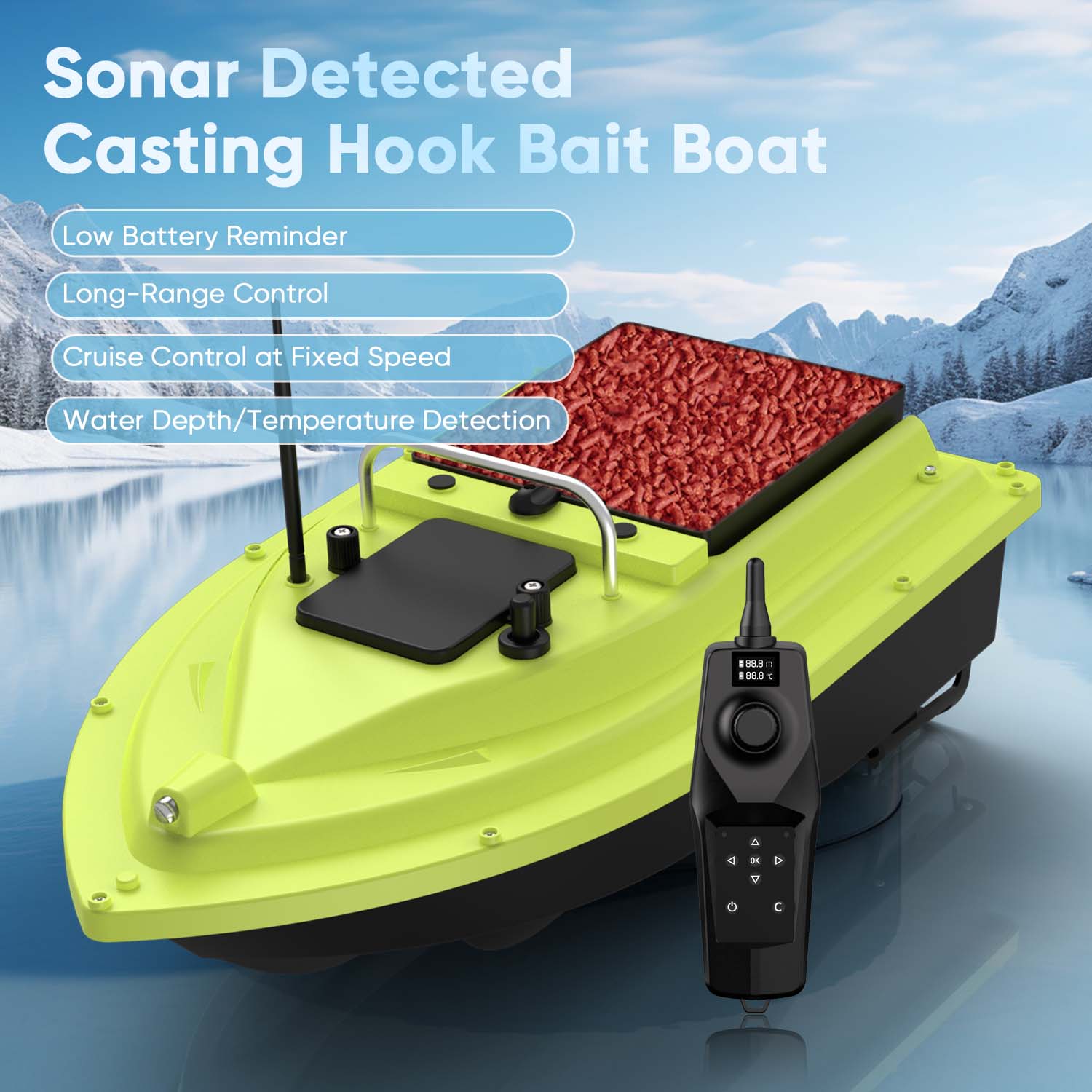 D36 RC Fishing Bait Boat with  - Fishing Boat Trailer avaliação e preço
