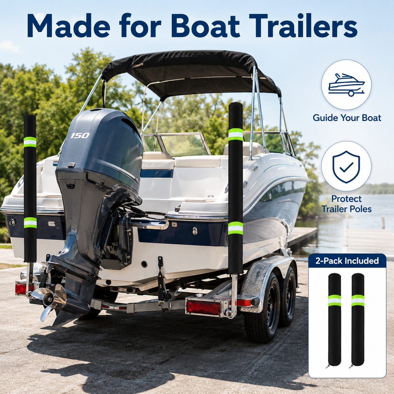 2Pcs Boat Trailer Guide Pole C - Fishing Boat Trailer avaliação e preço