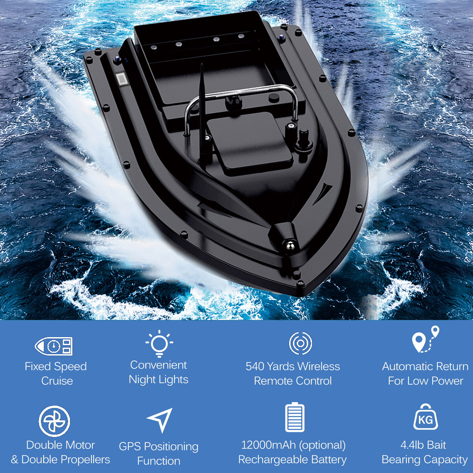 D16E GPS Fishing Bait Boat wit - Fishing Boat Gps avaliação e preço
