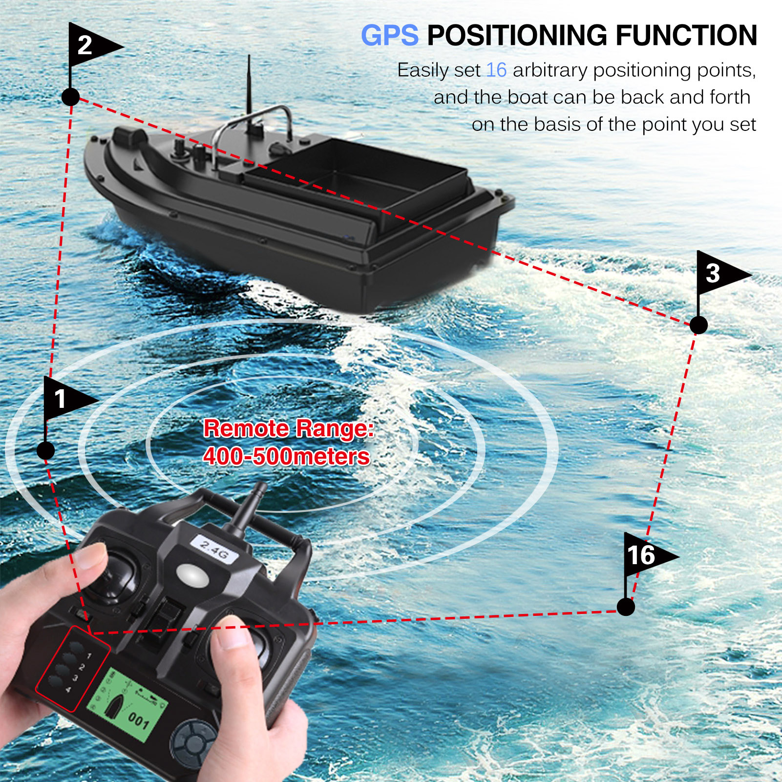 D16E GPS Fishing Bait Boat wit - Fishing Boat Gps avaliação e preço